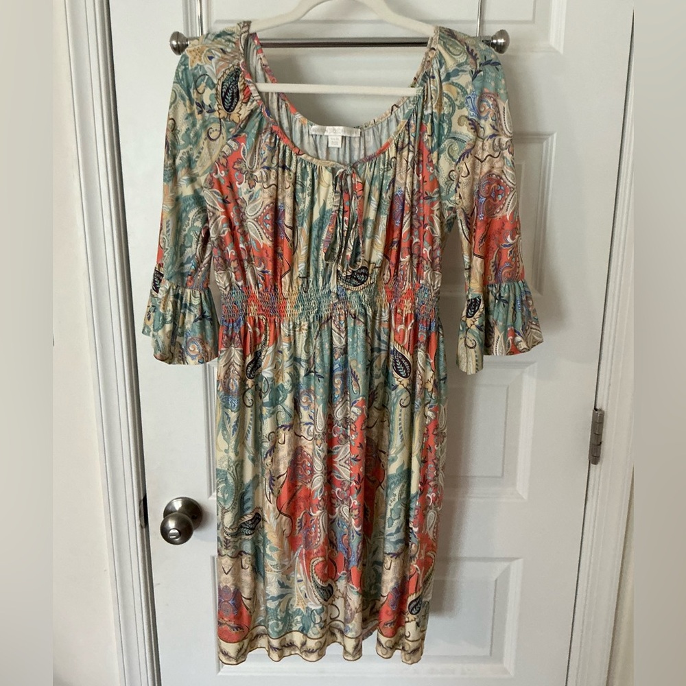 Colorful Paisley Print Dress